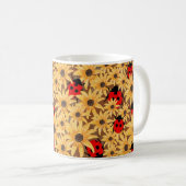 Mug Black-Eyed Susan And Ladybugs Seamless Pattern (Devant droit)