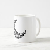 Mug Black Floral Crescent Moon – Minimalist Boho Moon (Devant droit)