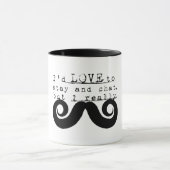 Mug Black Funny Humor I Mustache (Centre)