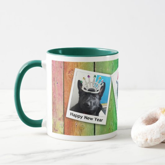 Mug Black German Shepherd Puppy Winter Holiday 11, ZKA (Avec donut)