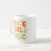 Mug Black Girl Magic : Force, beauté et excellence (Devant gauche)