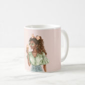 Mug Black Girl Peach Bow Ice Cream Cone (Devant droit)