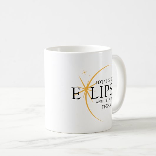 Mug Black & Gold 2024 Texas Total Solar Eclipse (Devant droit)