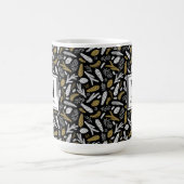 Mug Black Gold Monogram Name Christmas Holiday (Centre)
