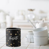 Mug Black gold stars nom élégant
