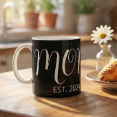 Mug Black Graceful Big Script Established New Mom Gift