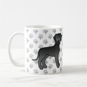 Mug Black Great Dane mignon chien de dessin (Gauche)