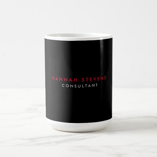 Mug Black Grey Red Professional Moderne Votre nom (Centre)