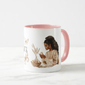 Mug Black Hair Girl Easter Eggs Butterflies (Devant droit)