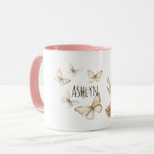 Mug Black Hair Girl Easter Eggs Butterflies (Devant gauche)