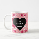 Mug black heart vibrant romantic wallpaper (Gauche)