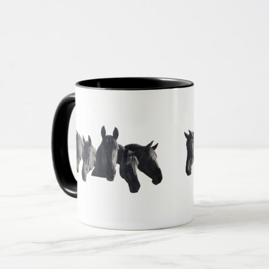 Mug "Black Horse Collage" (Devant gauche)