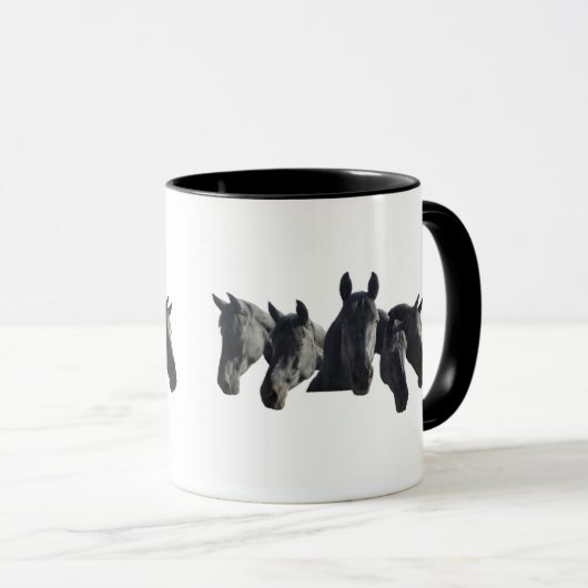 Mug "Black Horse Collage" (Devant droit)