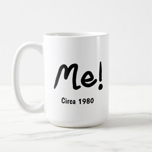 Mug Black Ink Celebrating "Me" with 80s photo (Gauche)