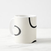 Mug Black Ivory Flowing Line Abstract (Devant gauche)