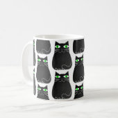 Mug Black Kitty Green Eyes Personnalisé (Devant gauche)