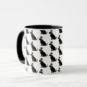Mug Black Lab Chien Noël Santa Hat Holly Fun (Devant gauche)
