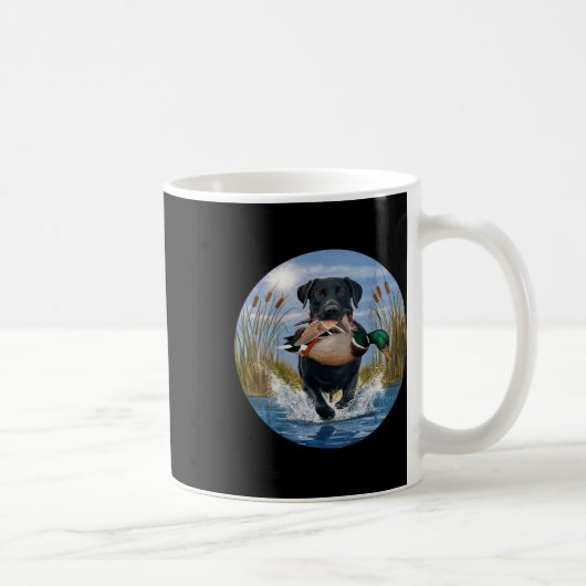Mug Black Lab Labrador Chasse Canards Aquarelle Jaune (Droite)