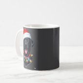 Mug Black Lab Labrador Christmas Dog Santa Hat Light P (Devant gauche)