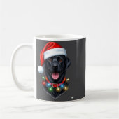 Mug Black Lab Labrador Christmas Dog Santa Hat Light P (Gauche)