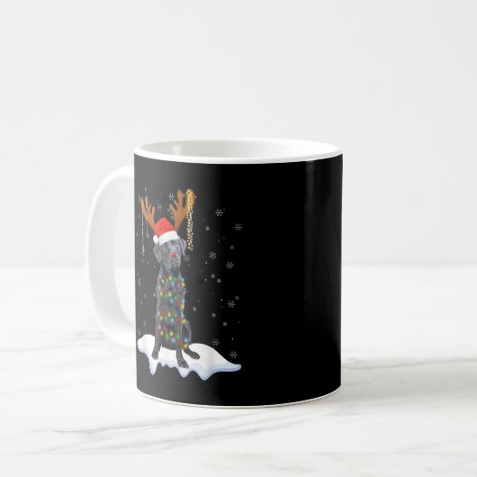 Mug Black Lab Labrador Christmas Tree Light Pyjama Chi (Devant gauche)