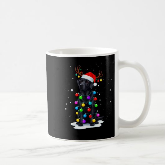 Mug Black Lab Labrador Dog Funny Christmas Lights Rein (Droite)