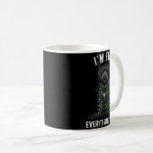Mug Black Labradoodle Christmas I'm Fine Everything Is (Devant droit)