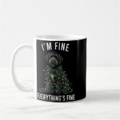 Mug Black Labradoodle Christmas I'm Fine Everything Is (Gauche)