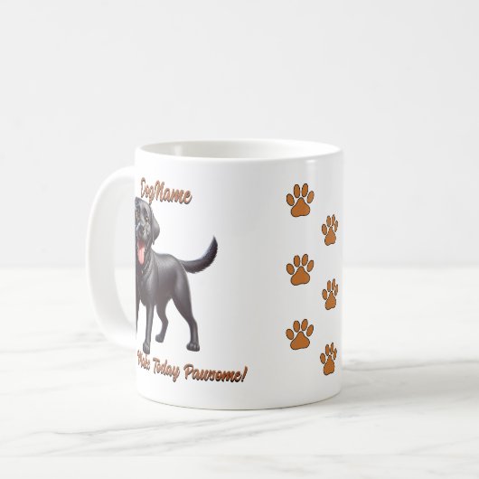 Mug Black Labrador - Ajouter le nom du chien, modifier (Devant gauche)