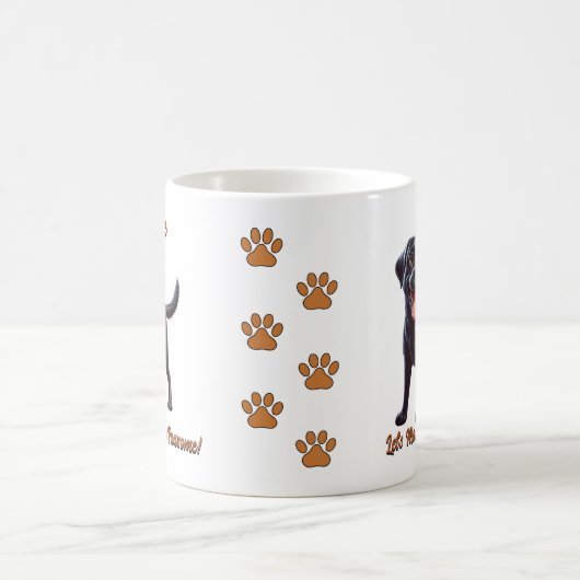 Mug Black Labrador - Ajouter le nom du chien, modifier (Centre)