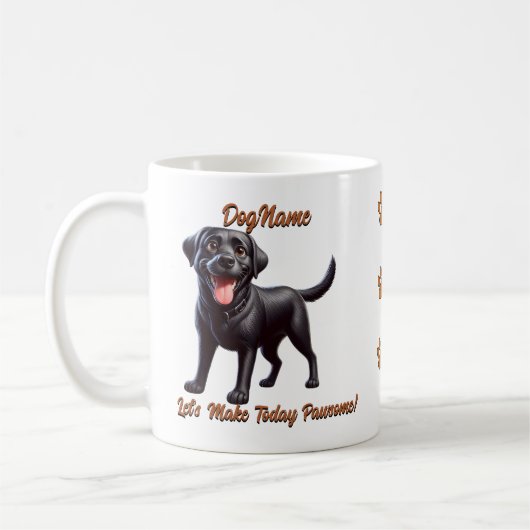 Mug Black Labrador - Ajouter le nom du chien, modifier (Gauche)
