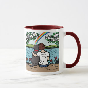 Mug Black Labrador and Mom Brown Rainbow Bridge 2