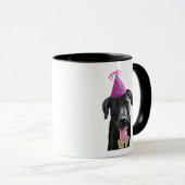Mug Black Labrador Avec Casquette de fête (Devant droit)
