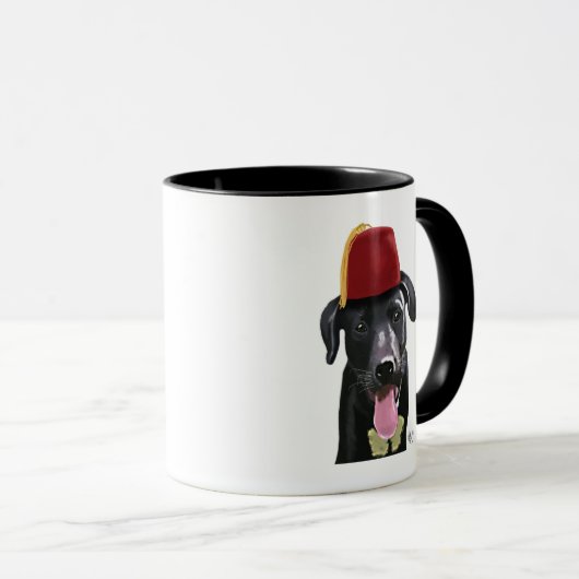 Mug Black Labrador Avec Fès (Devant droit)