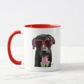 Mug Black Labrador Avec Lunettes de soleil Coeur (Gauche)