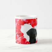 Mug Black Labrador Chien Rose Coeur Photo Jeter une ta (Centre)