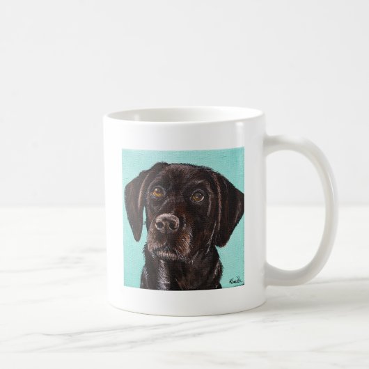 Mug Black Labrador - Peinture de pavot (Droite)
