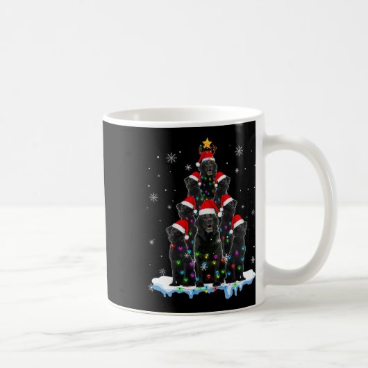 Mug Black Labrador Père Noël Arbres de Noël Lumières N (Droite)