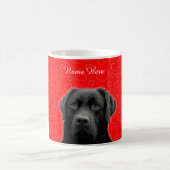 Mug Black Labrador Red Hearts (Centre)