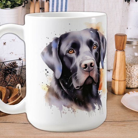 Mug Black Labrador Retriever Chien Aquarelle moderne