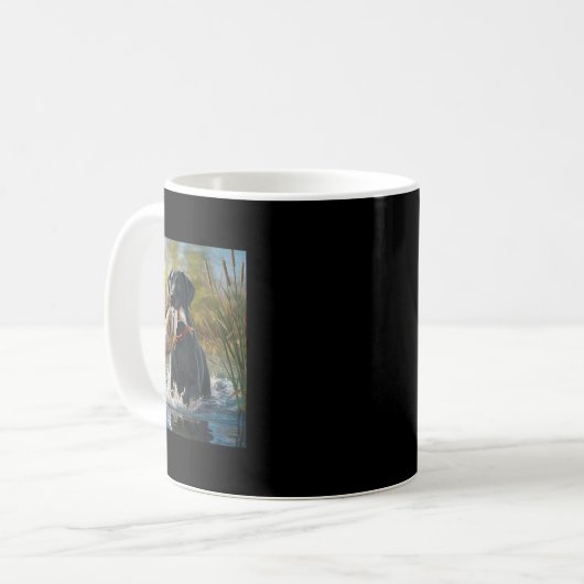 Mug Black Labrador Retriever Chien Chasse Canards Dans (Devant gauche)