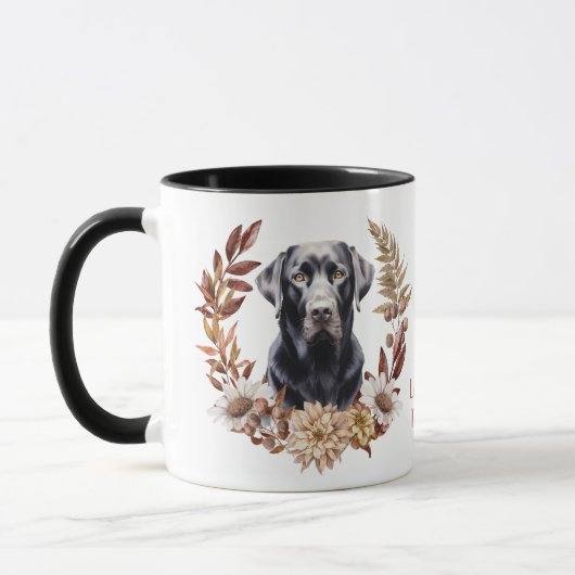 Mug Black Labrador Retriever Dog Automne Wire (Gauche)