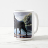 Mug Black Labrador Retriever et le lac (Devant droit)