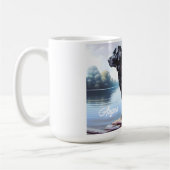 Mug Black Labrador Retriever et le lac (Gauche)