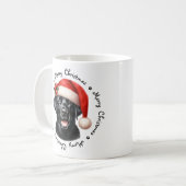Mug Black Labrador Retriever mignonne Joyeux Noël (Devant gauche)