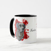 Mug Black Labrador Retriever Red Abstrait Arrière - pl (Devant gauche)