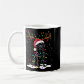 Mug Black Labrador Santa Hat Reindeer Tree Lights Chri (Gauche)