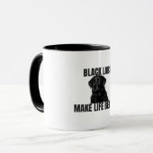 Mug Black Labs Améliorent la Vie – Black Lab Coffee (Devant gauche)