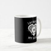 Mug Black Lacrosse Mon Coeur (Devant droit)