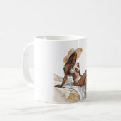 Mug Black Lady Beach Straw Hat (Devant gauche)